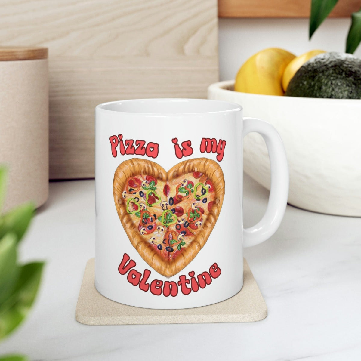 Printify Mug 11oz Coffee Mug, Pizza is My Valentine Coffee Mug, Valentine Mug, Valentine Gift, Funny Mug, White 11 oz Ceramic, Gift, Free Shipping 15001880077744343560