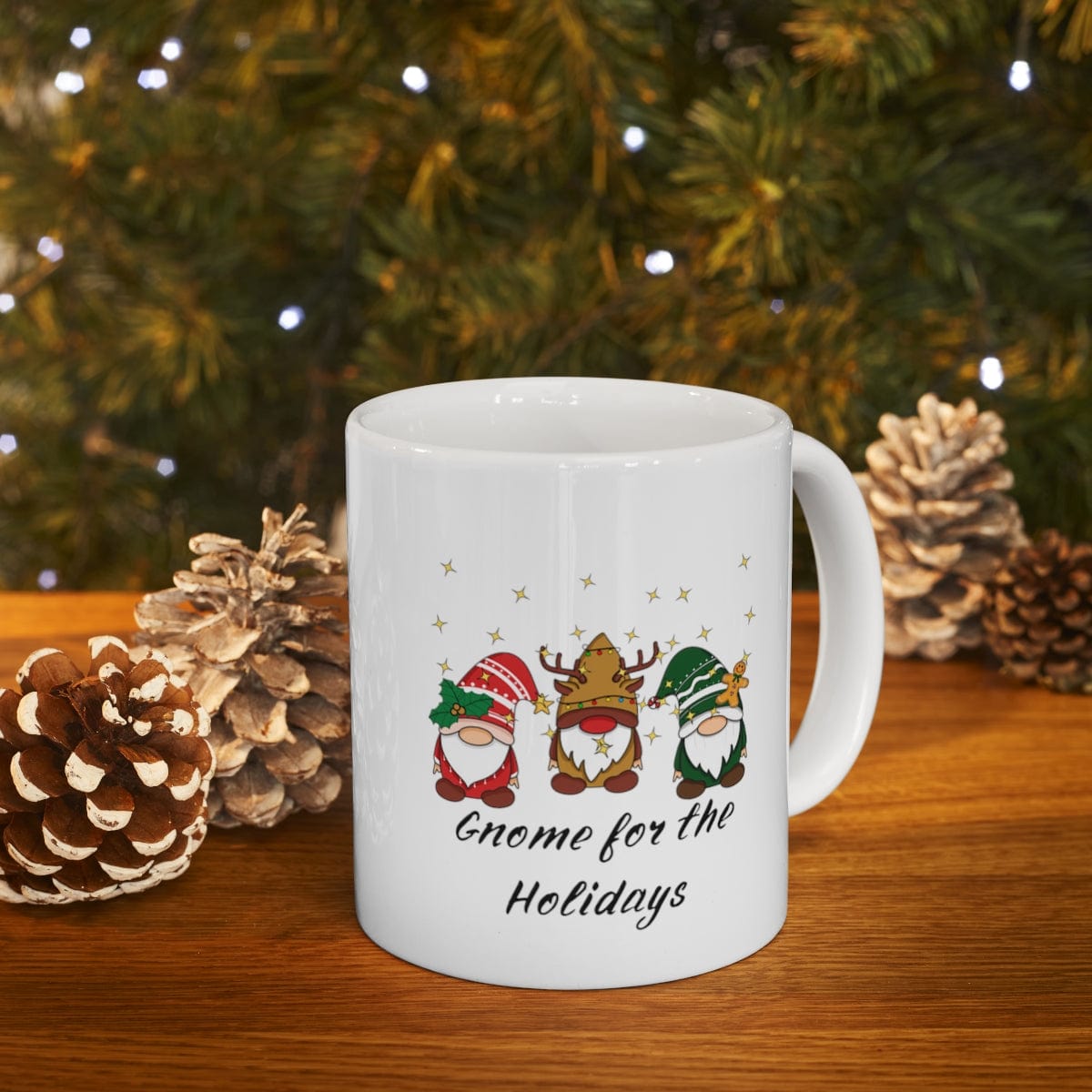 Printify Mug 11oz Coffee Mug, Gnome for the Holidays, White 11oz Ceramic Mug, Gnome Mug, Gift for Her, Humorous Mug, Christmas Gift, Free Shipping 17758422713303061832