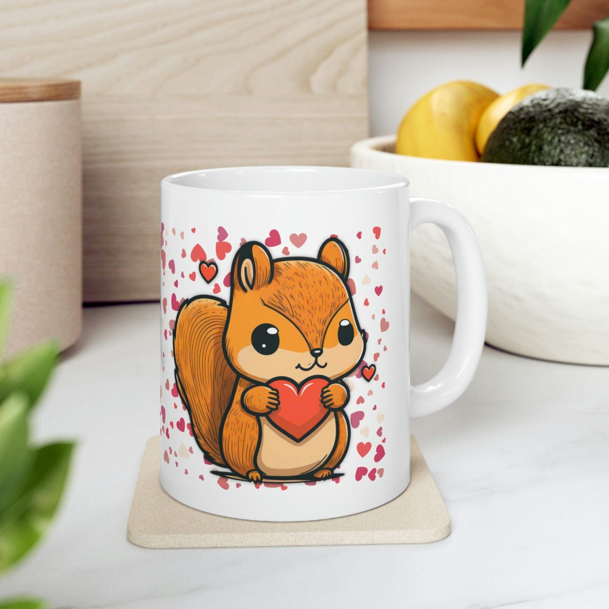 Printify Mug 11oz Coffee Mug, Squirrel Coffee Mug, Tea Mug, Birthday Gift, Funny Mug, White 11 oz Ceramic, Gift for Her or Him, Free Shipping 78604929410924784928