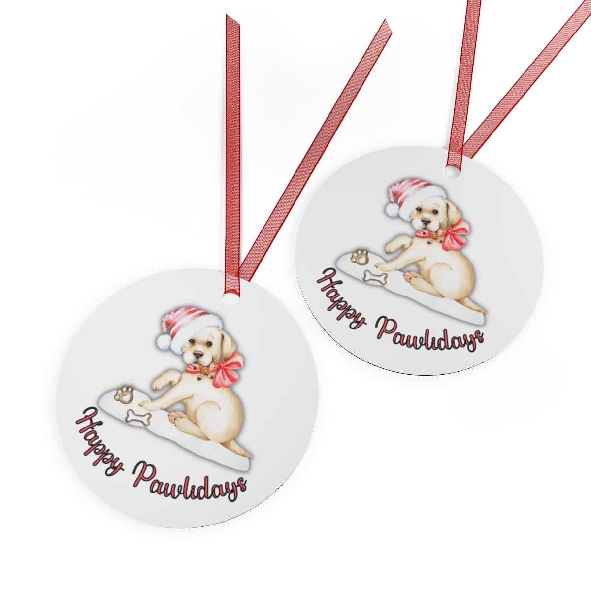 Printify Home Decor Round / One Size Christmas Ornament, Labrador Christmas Ornament, Dog Lover Gift, Yellow Lab, Dog Christmas Ornament, Holiday Decor 74435515061053413479