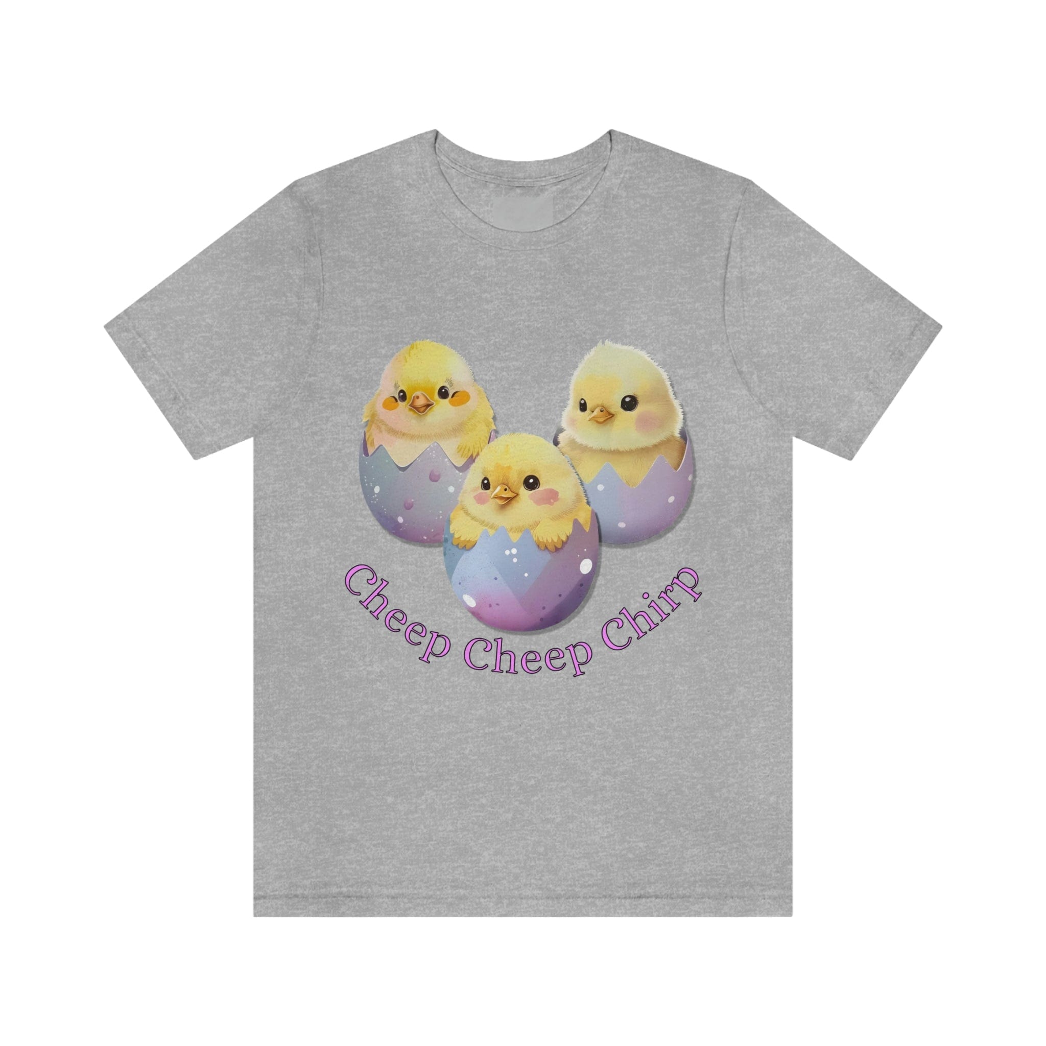 Printify T-Shirt Athletic Heather / S Woman's shirt, Chicks in Eggs Shirt, Chicks Shirt, Easter Shirt, Unisex Short Sleeve Tee, Graphic Tee, Gift for Her 82210781004162880808
