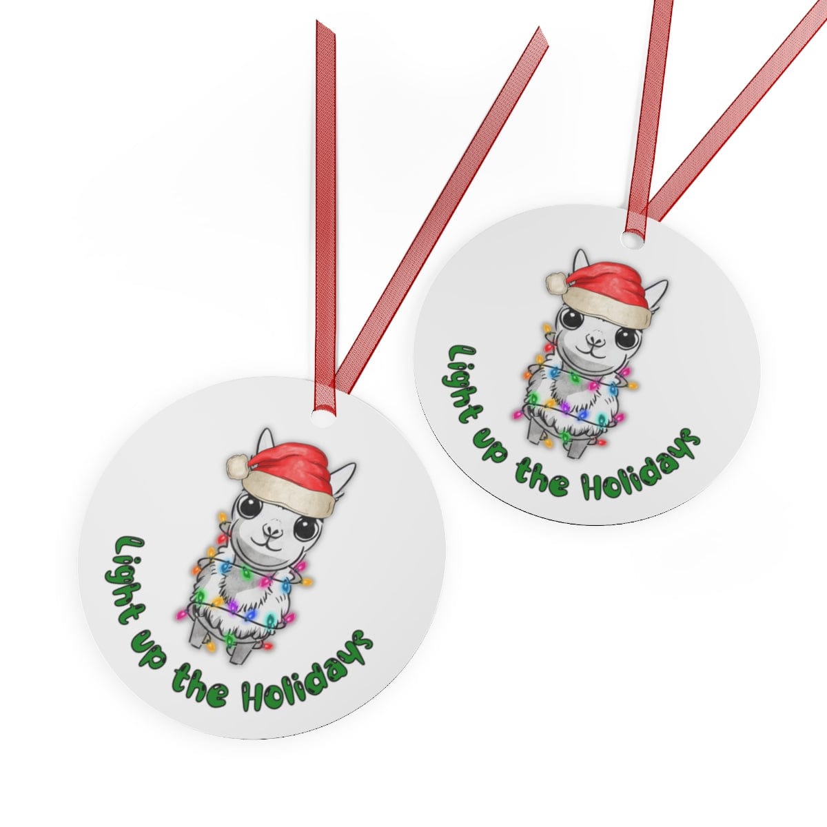 Printify Home Decor Round / One Size Christmas Ornament, Llama Christmas Ornament, Llama Lover Gift, Llama Gift, Llama Ornament. Llama Decor, Free Shipping 19292698603108979476