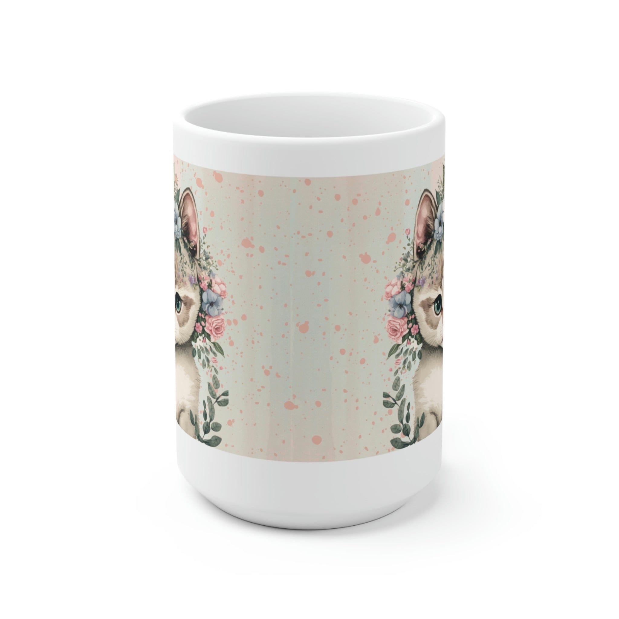 Printify Mug 15oz Coffee Mug, Cat Coffee Mug, Cat Gift, Kitten Mug, Birthday Gift, Animal Mug, White 15 oz Ceramic, Gift for Her, Free Shipping 28973988729945849614