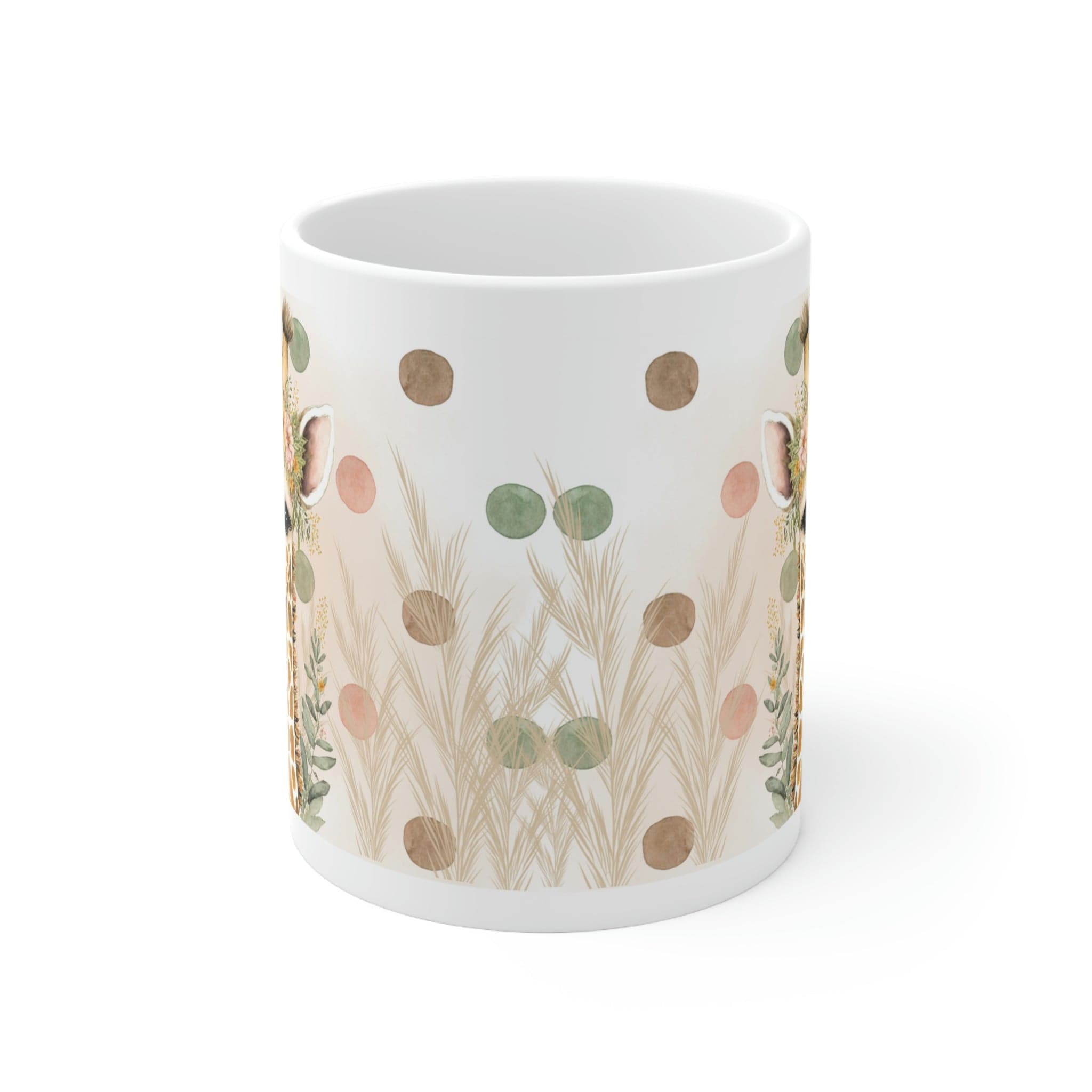 Printify Mug 11oz Coffee Mug, Giraffe Coffee Mug, Giraffe Gift, Cottegecore Mug, Birthday Gift, Boho Mug, White 11 oz Ceramic, Gift for Her, Free Shipping 19275052797016345036