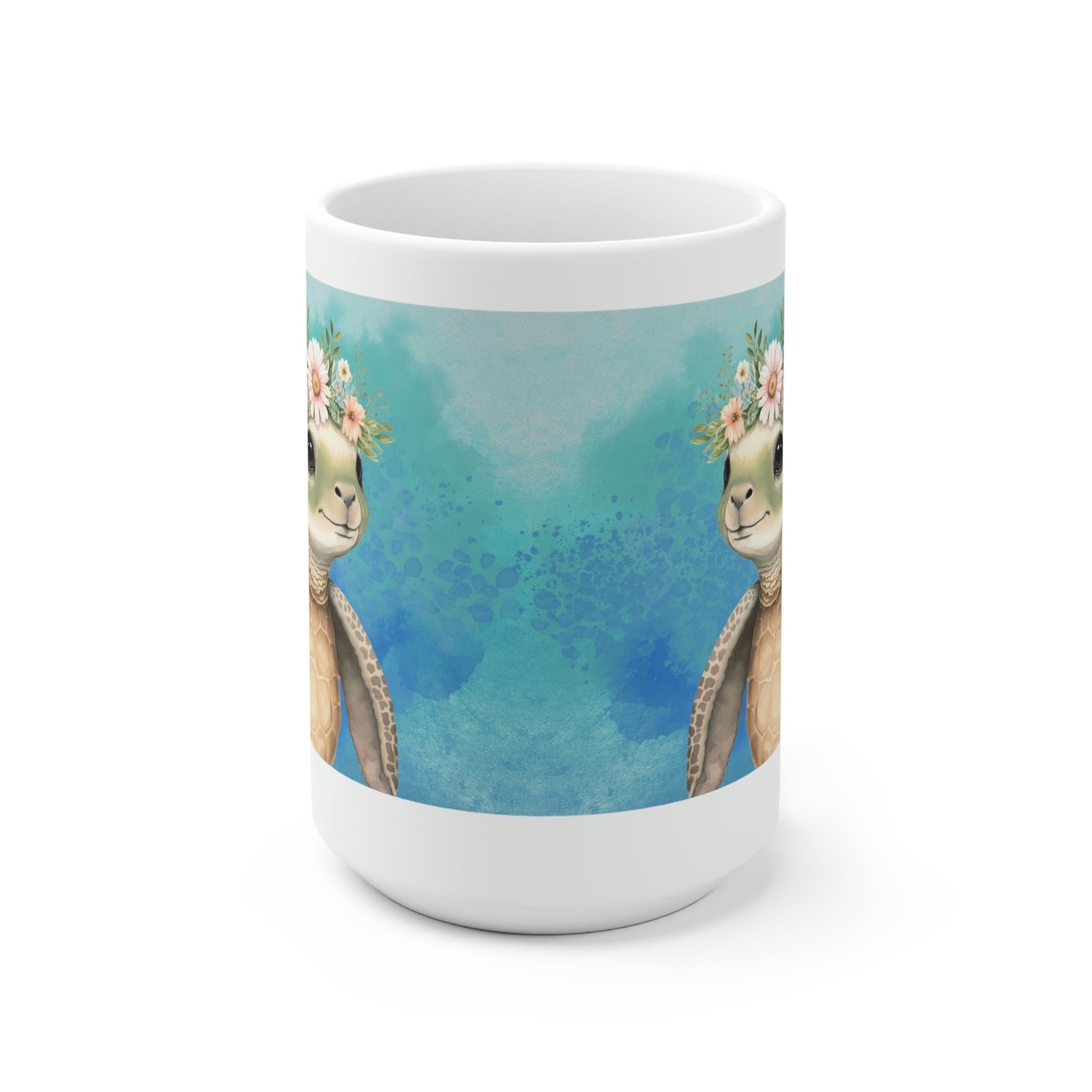 Printify Mug 15oz Coffee Mug, Turtle Coffee Mug, Turtle Gift, Sea Turtle Mug, Birthday Gift, Ocean Mug, White 15 oz Ceramic, Gift for Her, Free Shipping 14051017851879156392