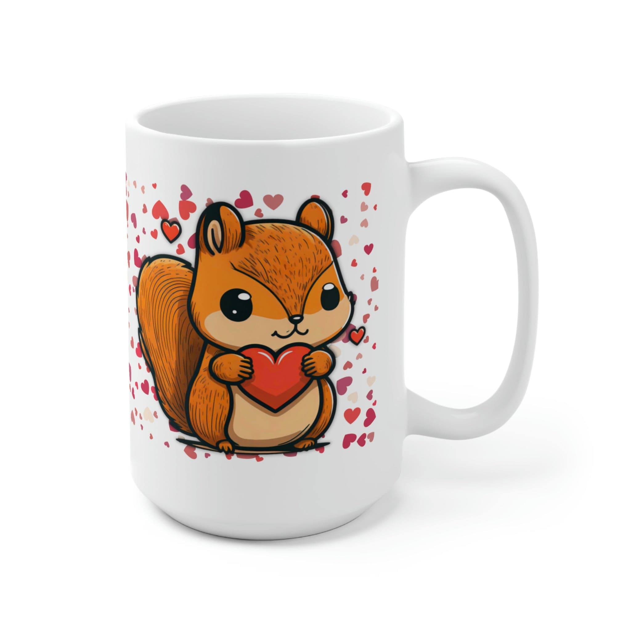 Printify Mug 15oz Coffee Mug, Squirrel Coffee Mug, Tea Mug, Birthday Gift, Funny Mug, White 15 oz Ceramic, Gift for Her or Him, Free Shipping 25871139745757052417
