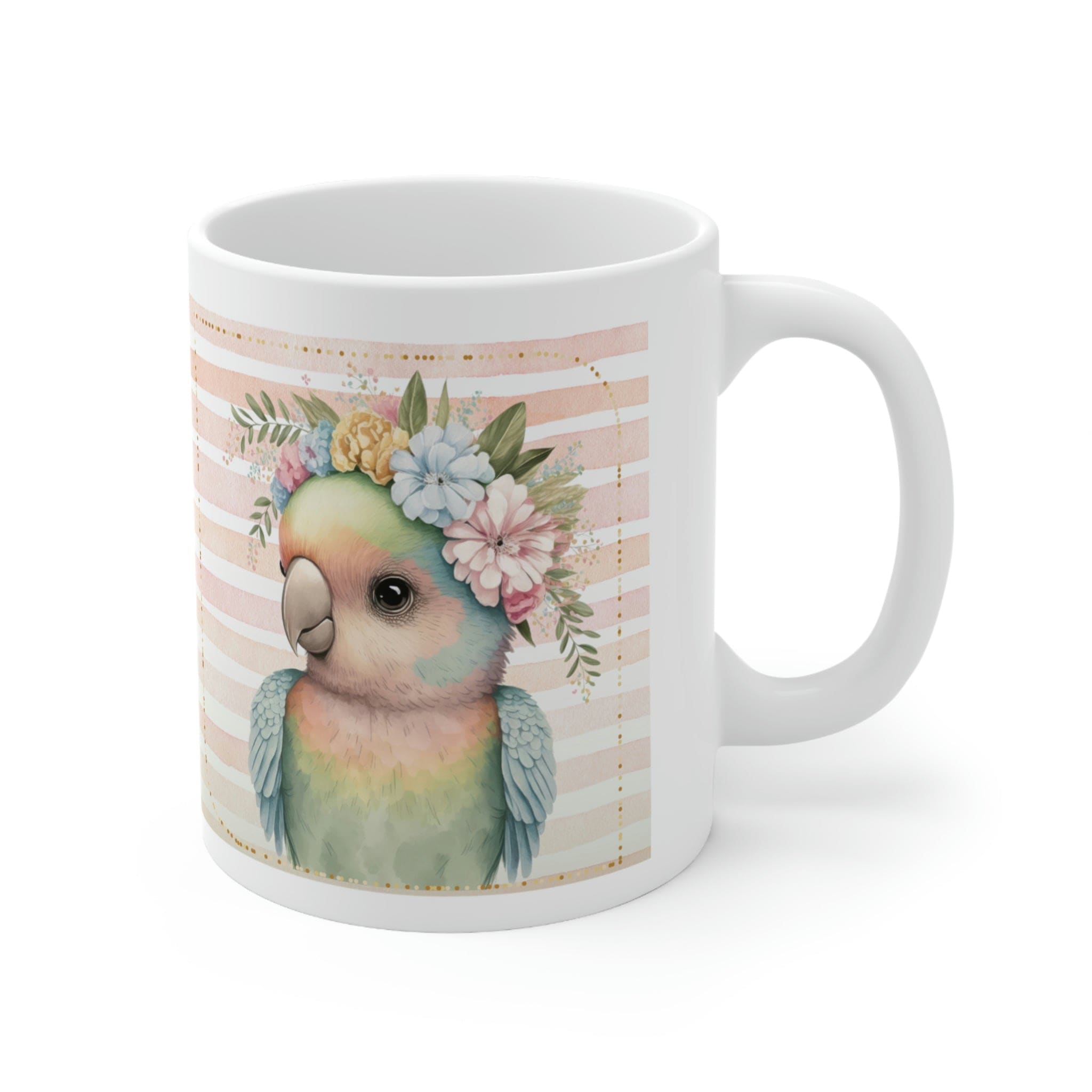 Printify Mug 11oz Coffee Mug, Parrot Coffee Mug, Parrot Gift, Bird Mug, Birthday Gift, Animal Mug, White 11 oz Ceramic, Gift for Her, Free Shipping 21674928858064785745