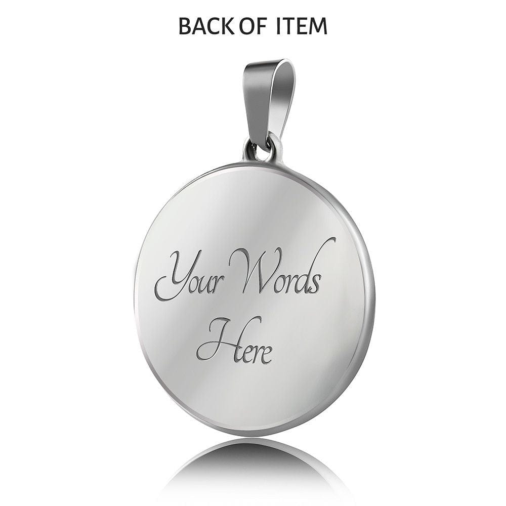 ShineOn Fulfillment Jewelry Luxury Necklace (Silver) / Yes Sunflower Sunlight Custom Pendant with Luxury Necklace - Personalized Engraving Available SO-6822618