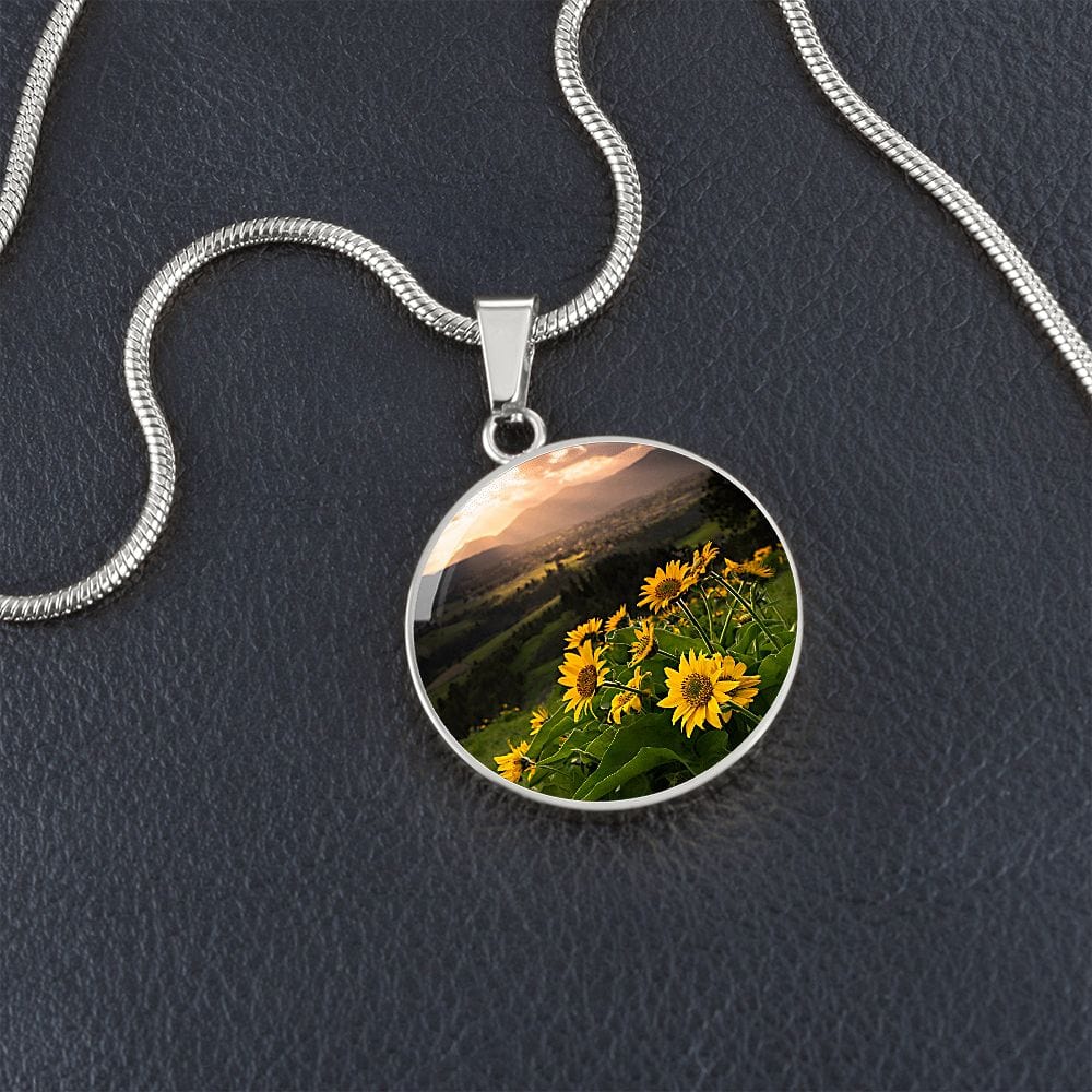 ShineOn Fulfillment Jewelry Sunflower Sunlight Custom Pendant with Luxury Necklace - Personalized Engraving Available