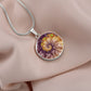 ShineOn Fulfillment Jewelry Golden Spiral Original Fractal Art Custom Pendant with Luxury Necklace - Personalized Engraving Available