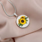 ShineOn Fulfillment Jewelry Sunflower Altered Art Custom Pendant with Luxury Necklace - Personalized Engraving Available