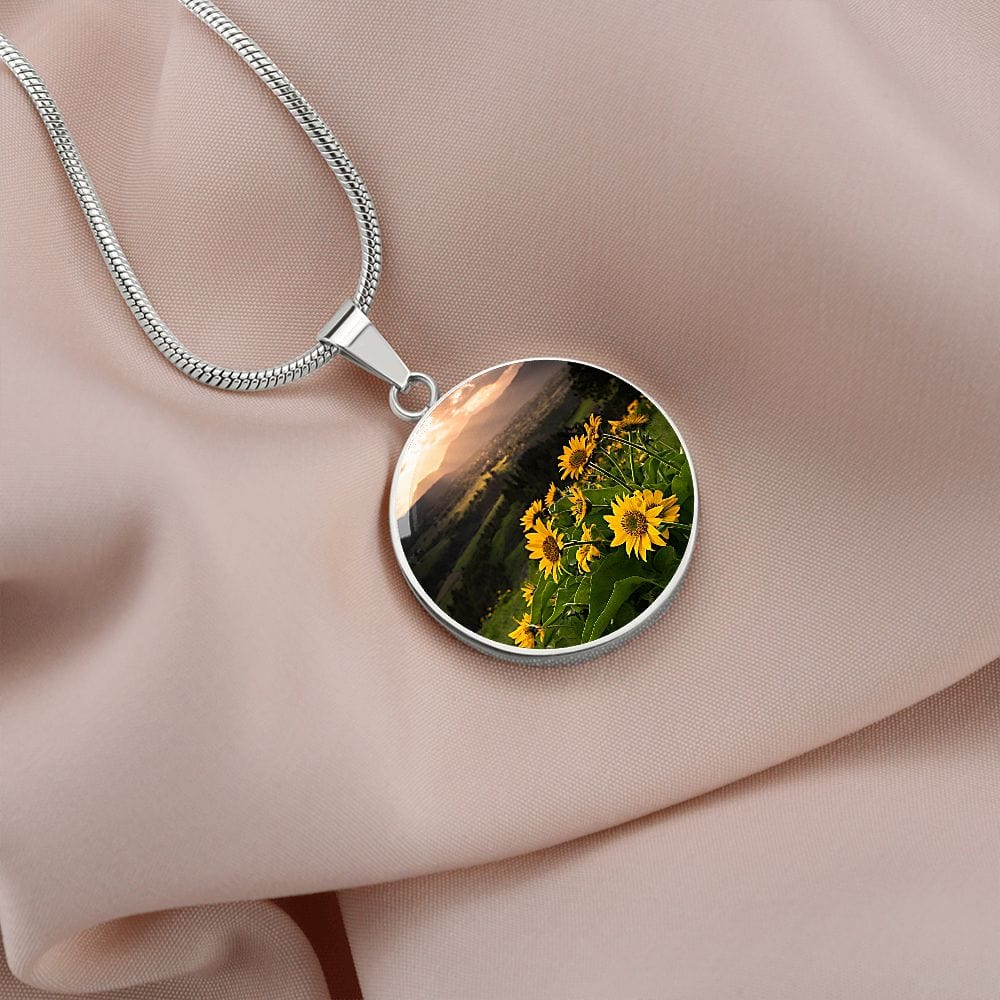 ShineOn Fulfillment Jewelry Sunflower Sunlight Custom Pendant with Luxury Necklace - Personalized Engraving Available