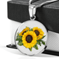 ShineOn Fulfillment Jewelry Sunflower Altered Art Custom Pendant with Luxury Necklace - Personalized Engraving Available