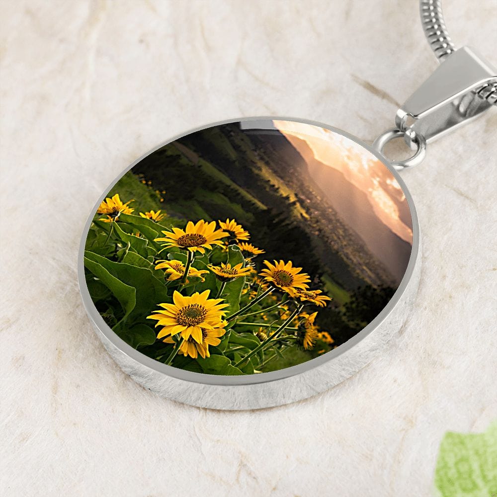 ShineOn Fulfillment Jewelry Sunflower Sunlight Custom Pendant with Luxury Necklace - Personalized Engraving Available