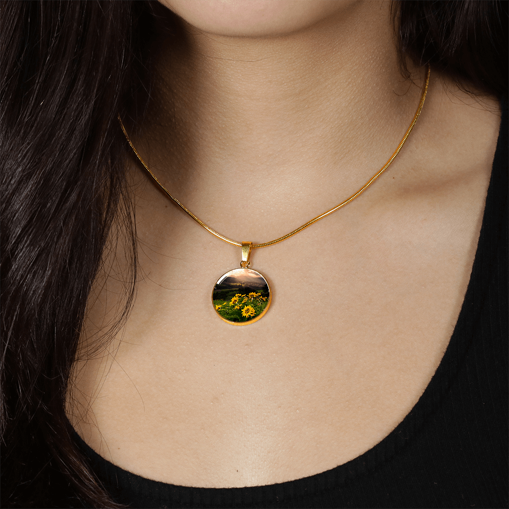 ShineOn Fulfillment Jewelry Sunflower Sunlight Custom Pendant with Luxury Necklace - Personalized Engraving Available
