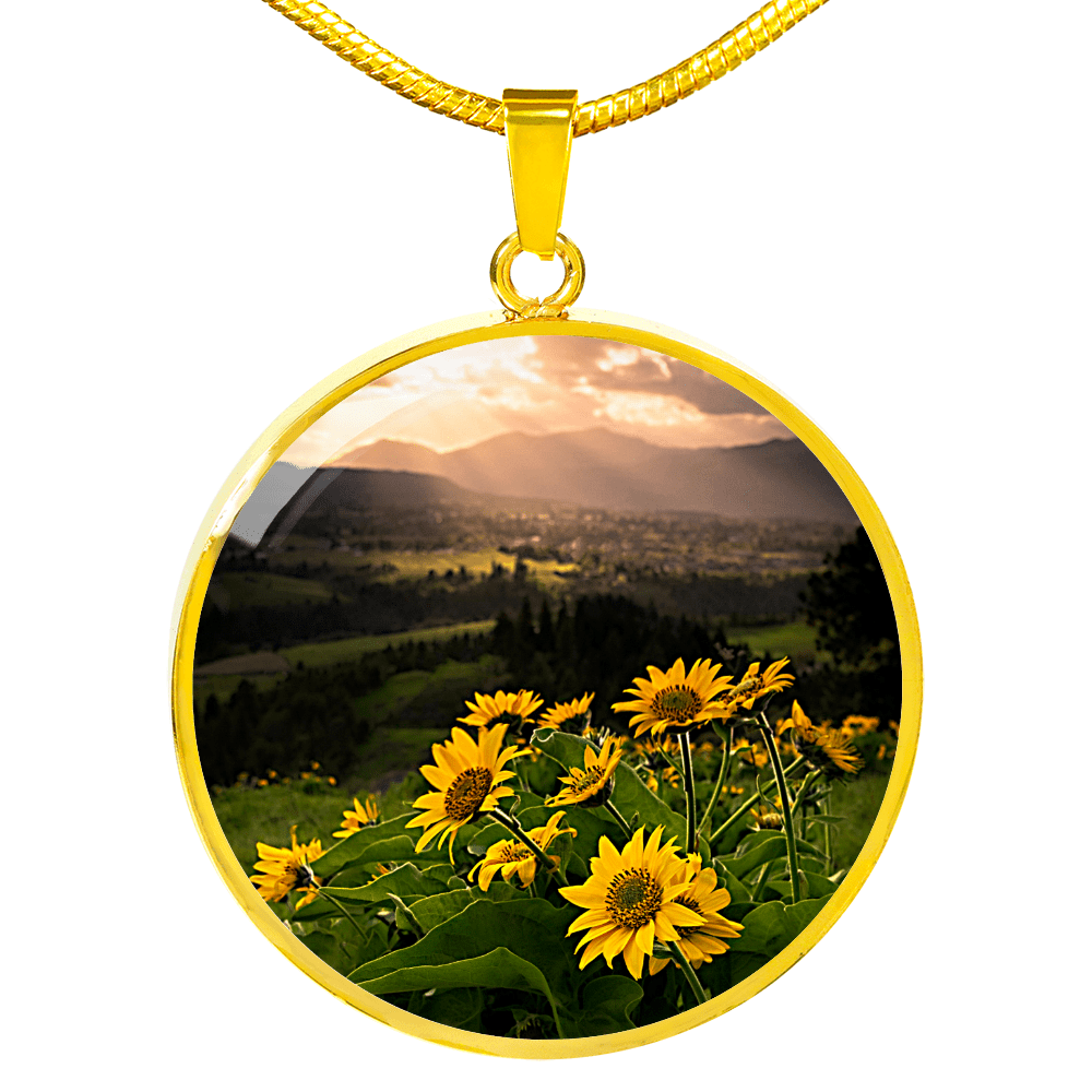 ShineOn Fulfillment Jewelry Sunflower Sunlight Custom Pendant with Luxury Necklace - Personalized Engraving Available