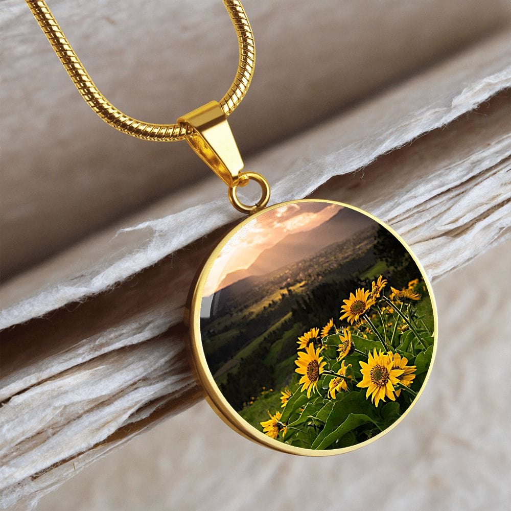 ShineOn Fulfillment Jewelry Luxury Necklace (Gold) / No Sunflower Sunlight Custom Pendant with Luxury Necklace - Personalized Engraving Available SO-6822617