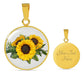 ShineOn Fulfillment Jewelry Luxury Necklace (Gold) / Yes Sunflower Altered Art Custom Pendant with Luxury Necklace - Personalized Engraving Available SO-6800031