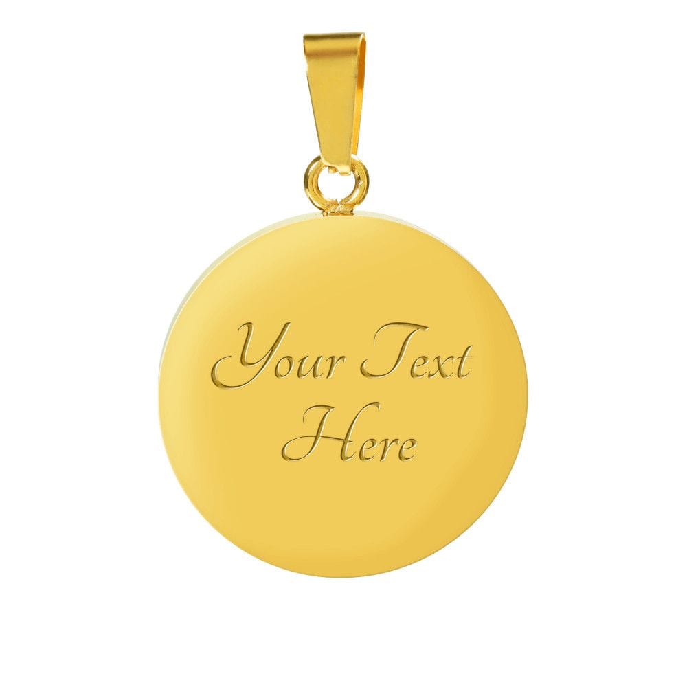 ShineOn Fulfillment Jewelry Luxury Bangle (Gold) / Yes Personalized Pink Thistle Flower, Custom Pendant with Luxury Bangle - Personalized Engraving Available, Gift Box Included, Gift for Her SO-6984755