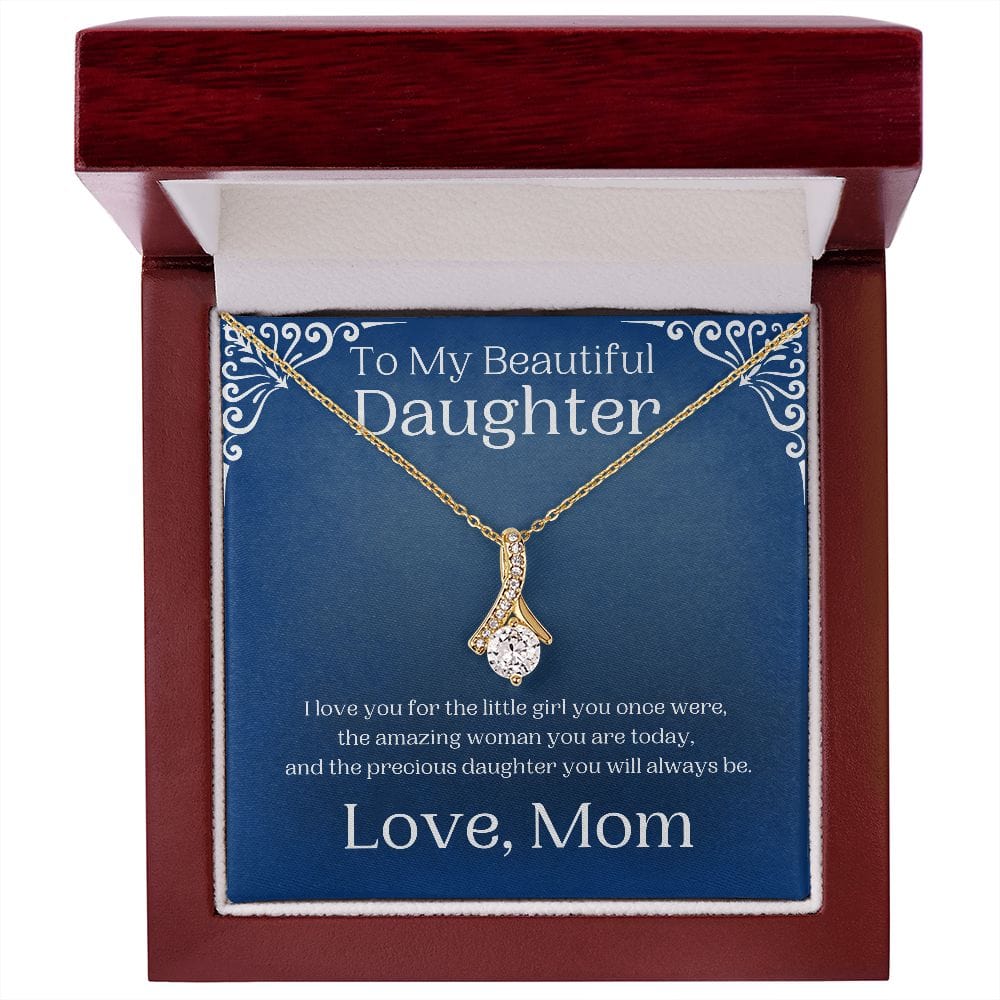 ShineOn Fulfillment Jewelry 18K Yellow Gold Finish / Luxury Box To My Daughter Alluring Beauty Necklace SO-6762538