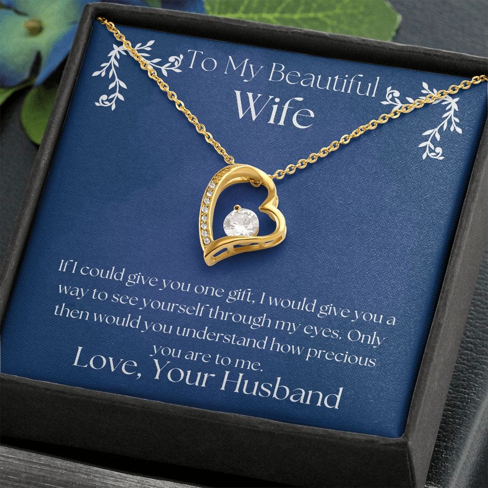 ShineOn Fulfillment Jewelry Wife Necklace, Heart Necklace, Wife Gift, Valentine Gift, Silver Necklace, Gold Necklace, Gift for Her, Free Gift Box, Free Shipping