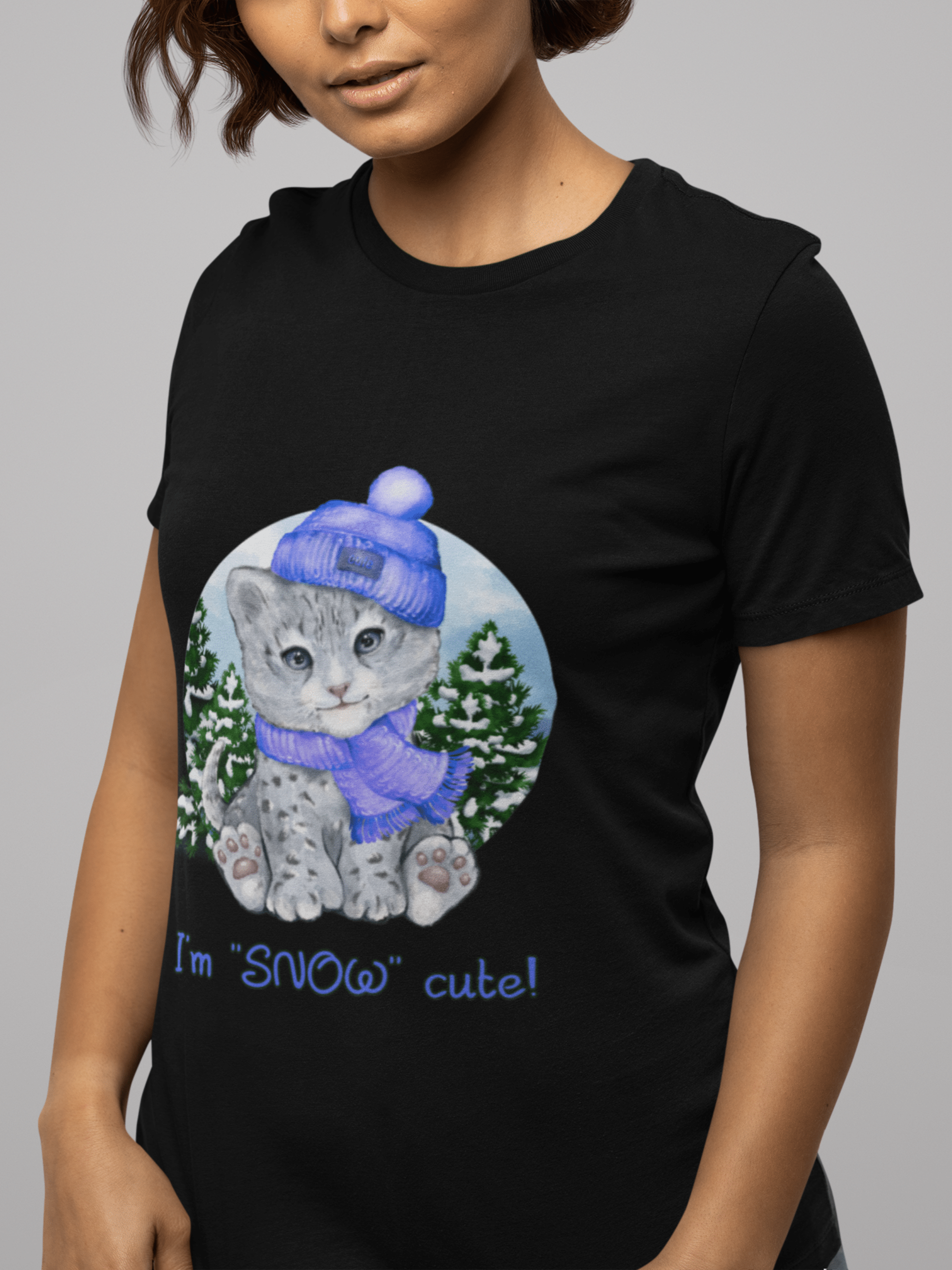 Blue Winter Leopard Shirt For Women Winter Tshirts Unisex Short Slee