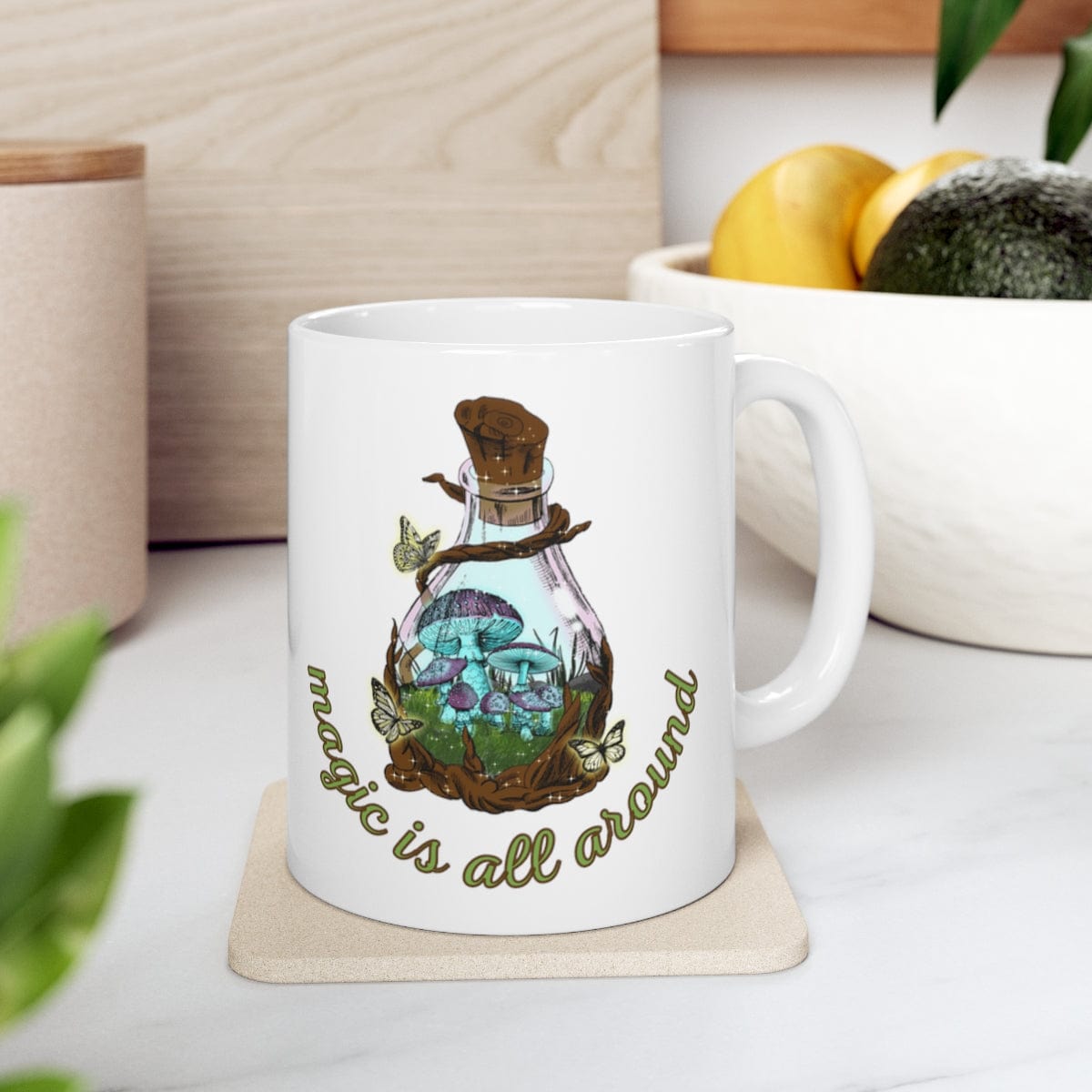 Printify Mug 11oz Coffee Mug, Mushroom Coffee Mug, Cottegecore Mug, Mushroom Gift, Forest Mug, White 11 oz Ceramic, Gift for Her or Him, Free Shipping 23544567944934415721