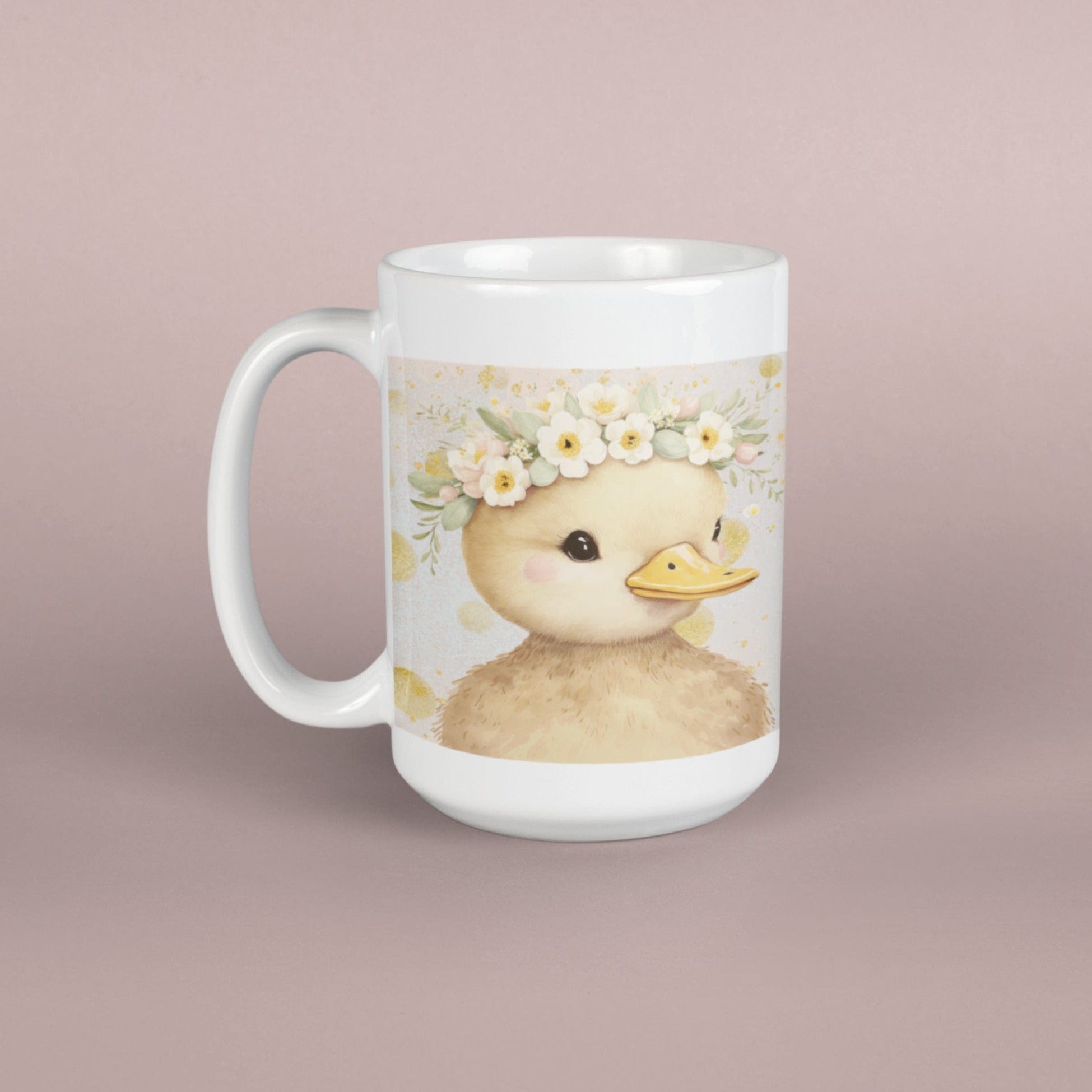 Printify Mug 15oz Coffee Mug, Duckling Coffee Mug, Duckling Gift, Duck Mug, Birthday Gift, Animal Mug, White 15 oz Ceramic, Gift for Her, Free Shipping 14890643778173187343