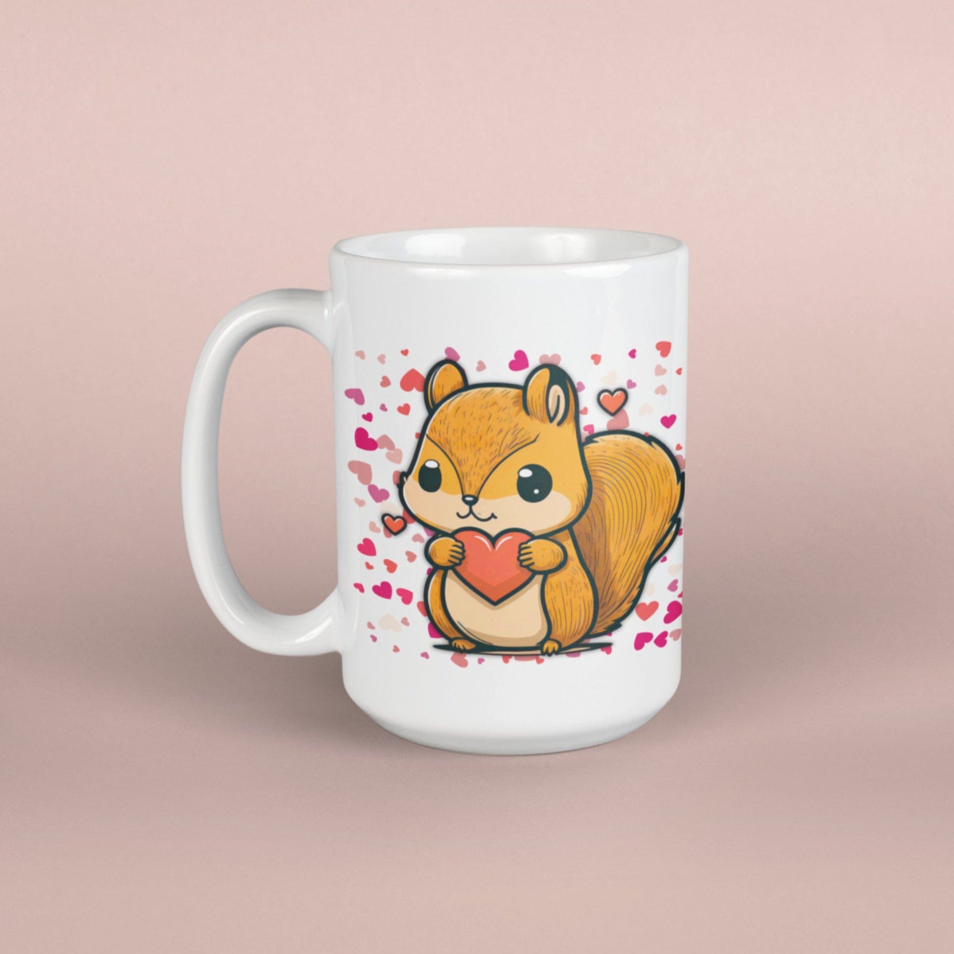 Printify Mug 15oz Coffee Mug, Squirrel Coffee Mug, Tea Mug, Birthday Gift, Funny Mug, White 15 oz Ceramic, Gift for Her or Him, Free Shipping 25871139745757052417