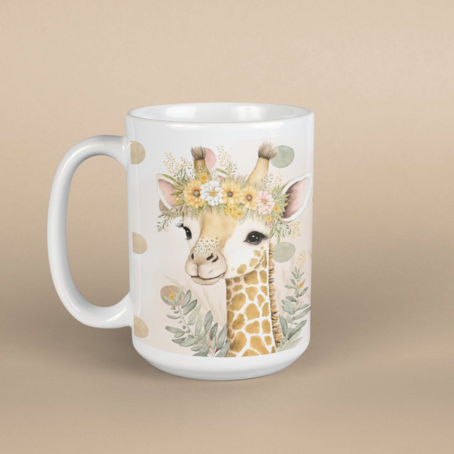 Printify Mug 15oz Coffee Mug, Giraffe Coffee Mug, Giraffe Gift, Cottegecore Mug, Birthday Gift, Boho Mug, White 11 oz Ceramic, Gift for Her, Free Shipping 31445744261948031815