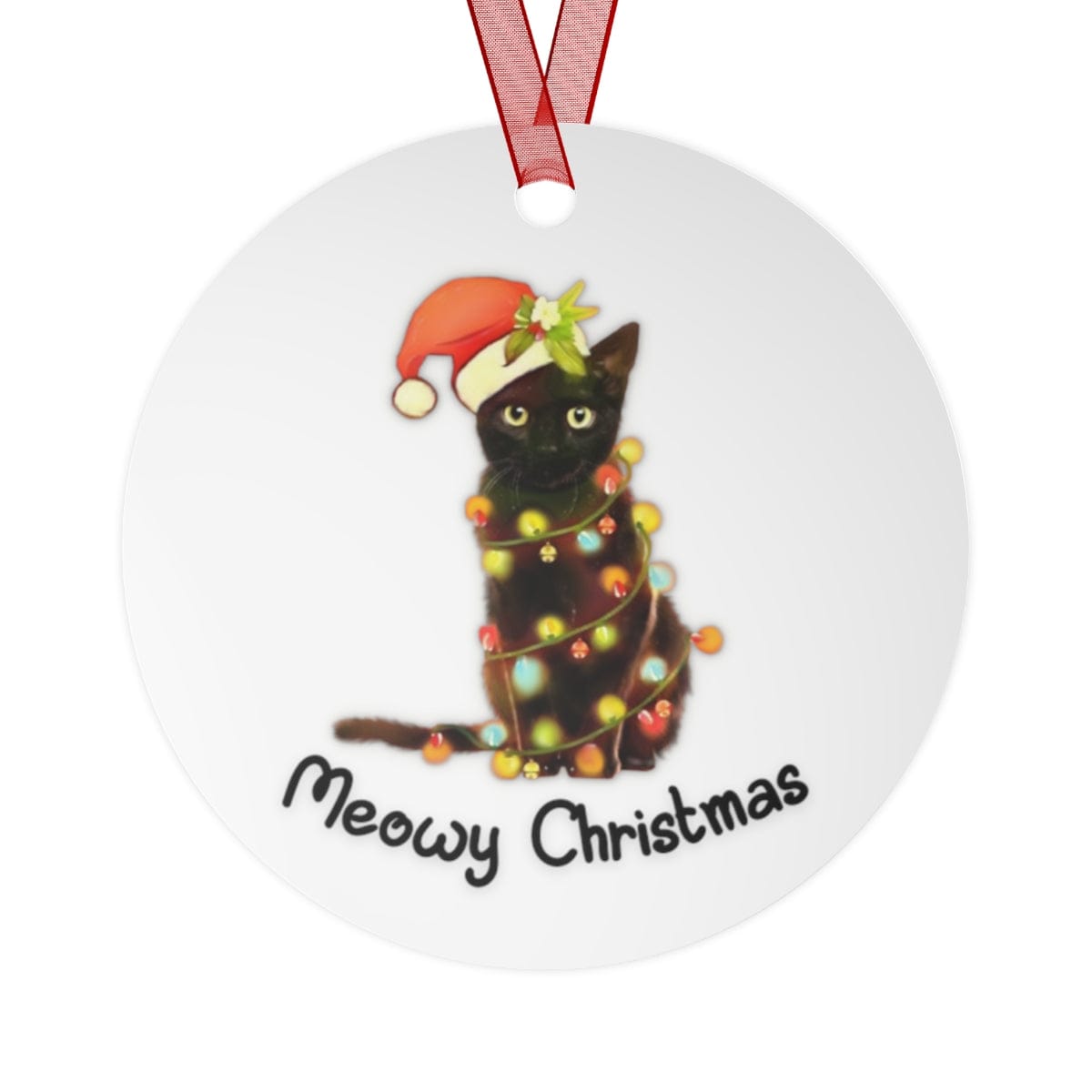 Printify Home Decor Round / One Size Christmas Ornament, Cat Christmas Ornament, Cat Lover Gift, Cat Gift, Cat Ornament. 44573989676928818328