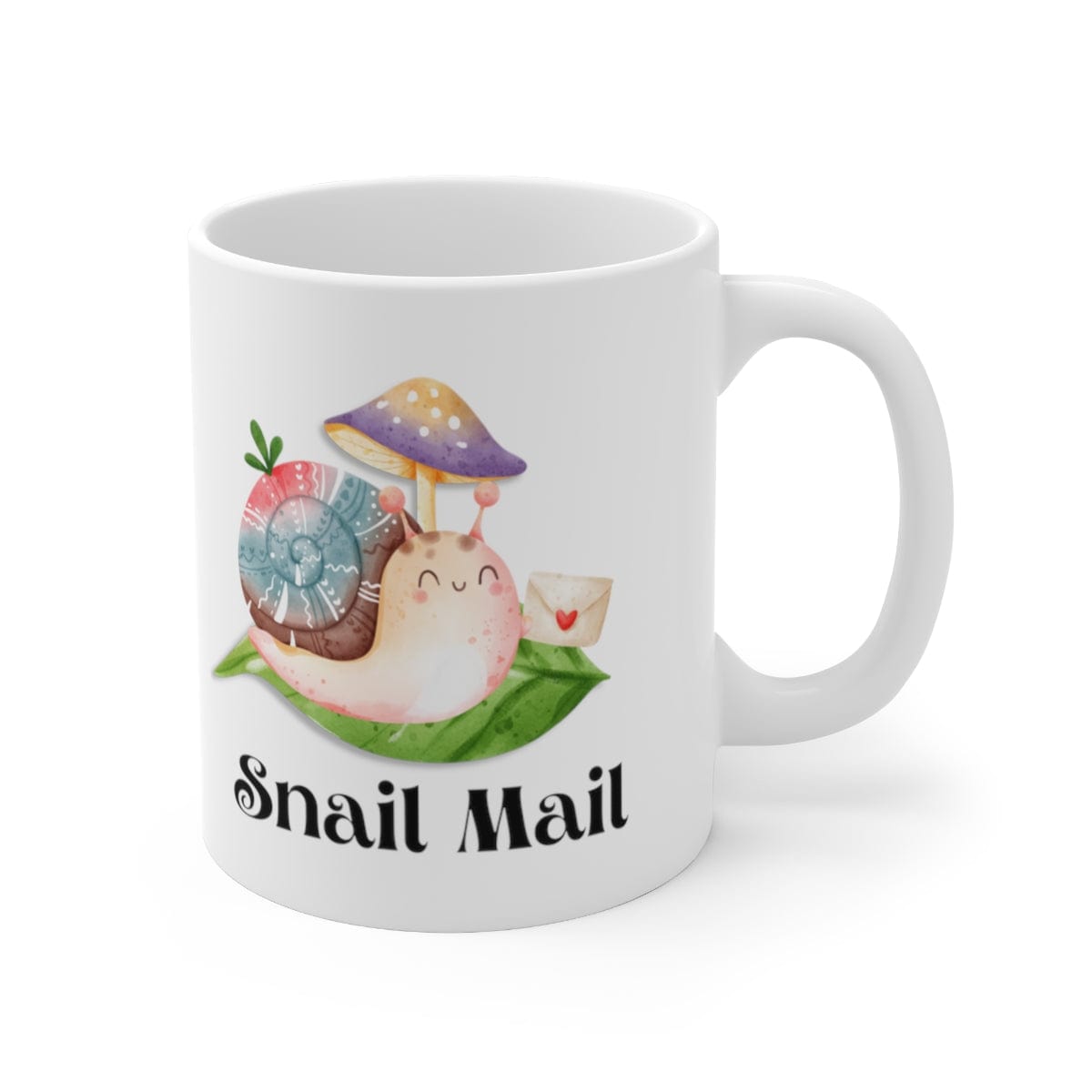 Printify Mug 11oz Coffee Mug, "Snail Mail" White 11oz Ceramic Mug , Gift for Her, Humorous Mug, Humorous Gift, Funny Mug, Free Shipping 27572873464167659605