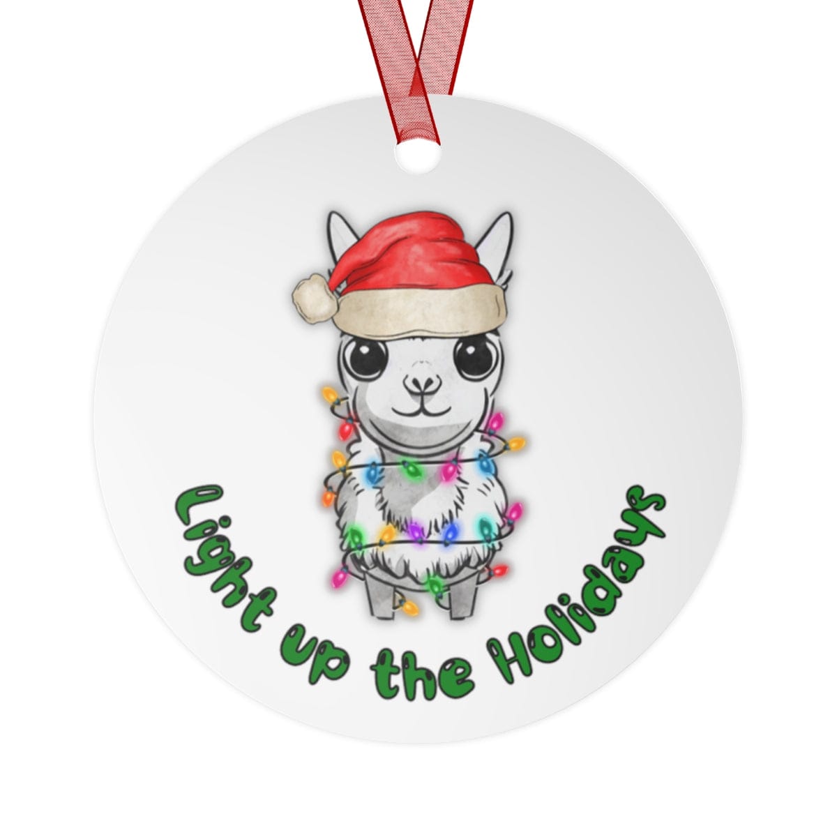 Printify Home Decor Round / One Size Christmas Ornament, Llama Christmas Ornament, Llama Lover Gift, Llama Gift, Llama Ornament. Llama Decor, Free Shipping 19292698603108979476