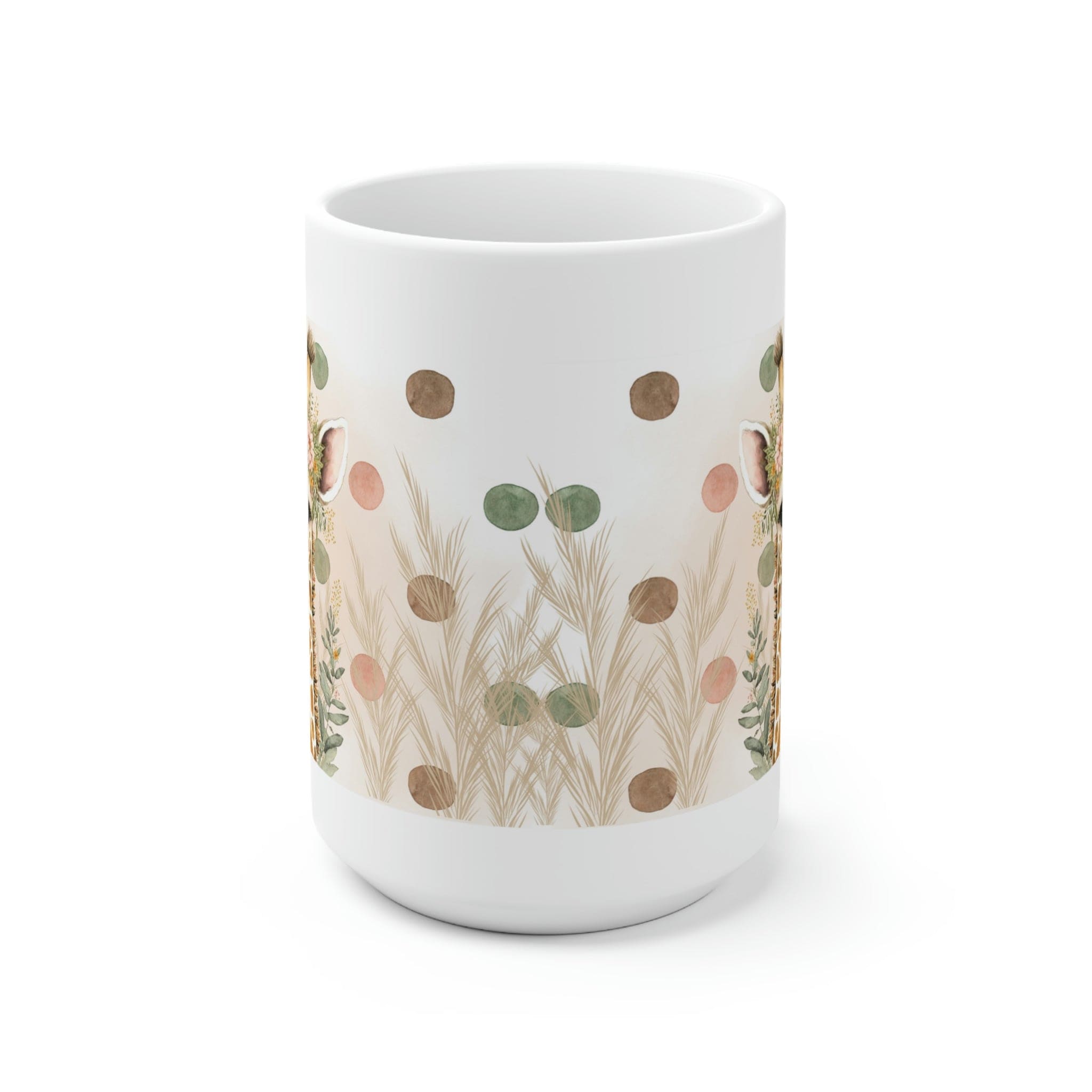 Printify Mug 15oz Coffee Mug, Giraffe Coffee Mug, Giraffe Gift, Cottegecore Mug, Birthday Gift, Boho Mug, White 11 oz Ceramic, Gift for Her, Free Shipping 31445744261948031815