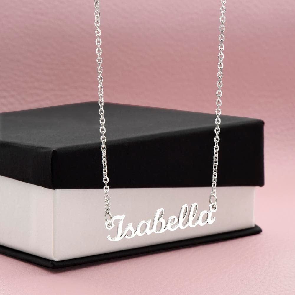 ShineOn Fulfillment Jewelry Personalized Name Necklace, Custom Name Necklace, Minimalist Necklace, Cable Chain Necklace, Gift for Her, Included Gift Box, Free Shipping