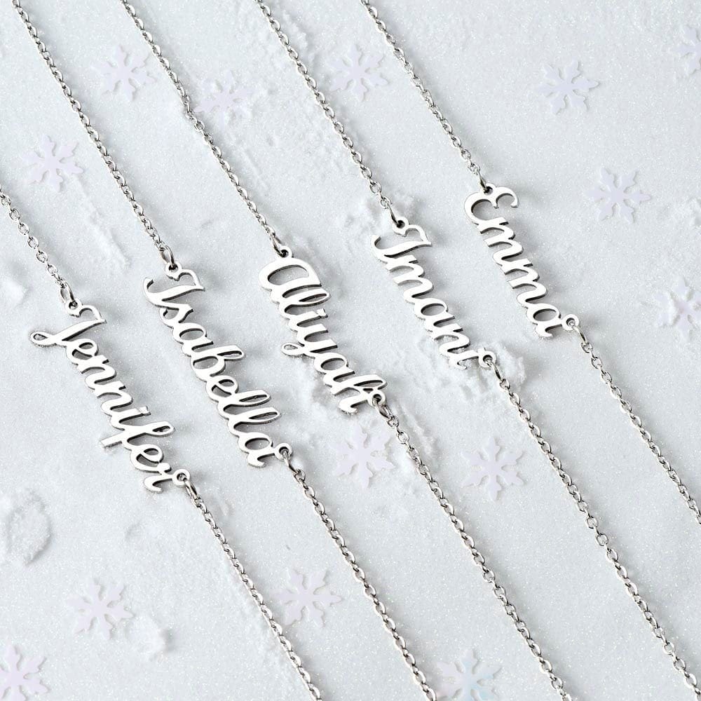 ShineOn Fulfillment Jewelry Personalized Name Necklace, Custom Name Necklace, Minimalist Necklace, Cable Chain Necklace, Gift for Her, Included Gift Box, Free Shipping