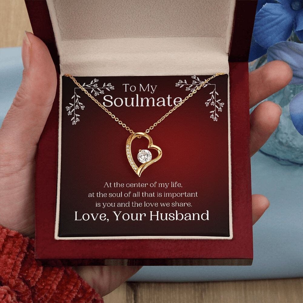 ShineOn Fulfillment Jewelry Soulmate Necklace, Heart Necklace, Soulmate Gift, Silver Necklace, Gold Necklace, Gift for Her, Free Gift Box, Free Shipping