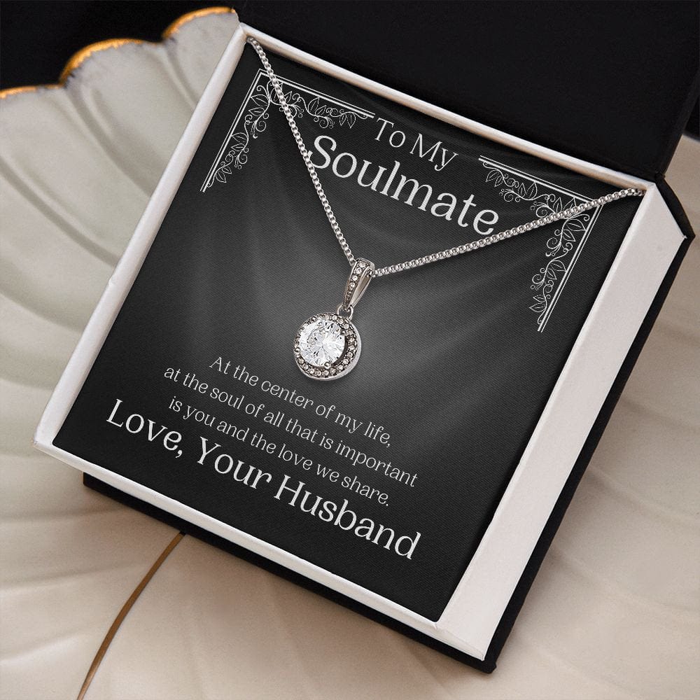 ShineOn Fulfillment Jewelry Soulmate Necklace, Soulmate Gift, To My Soulmate, Valentine Gift, White Gold Necklace, Gift For Her,  Free Gift Box, Free Shipping