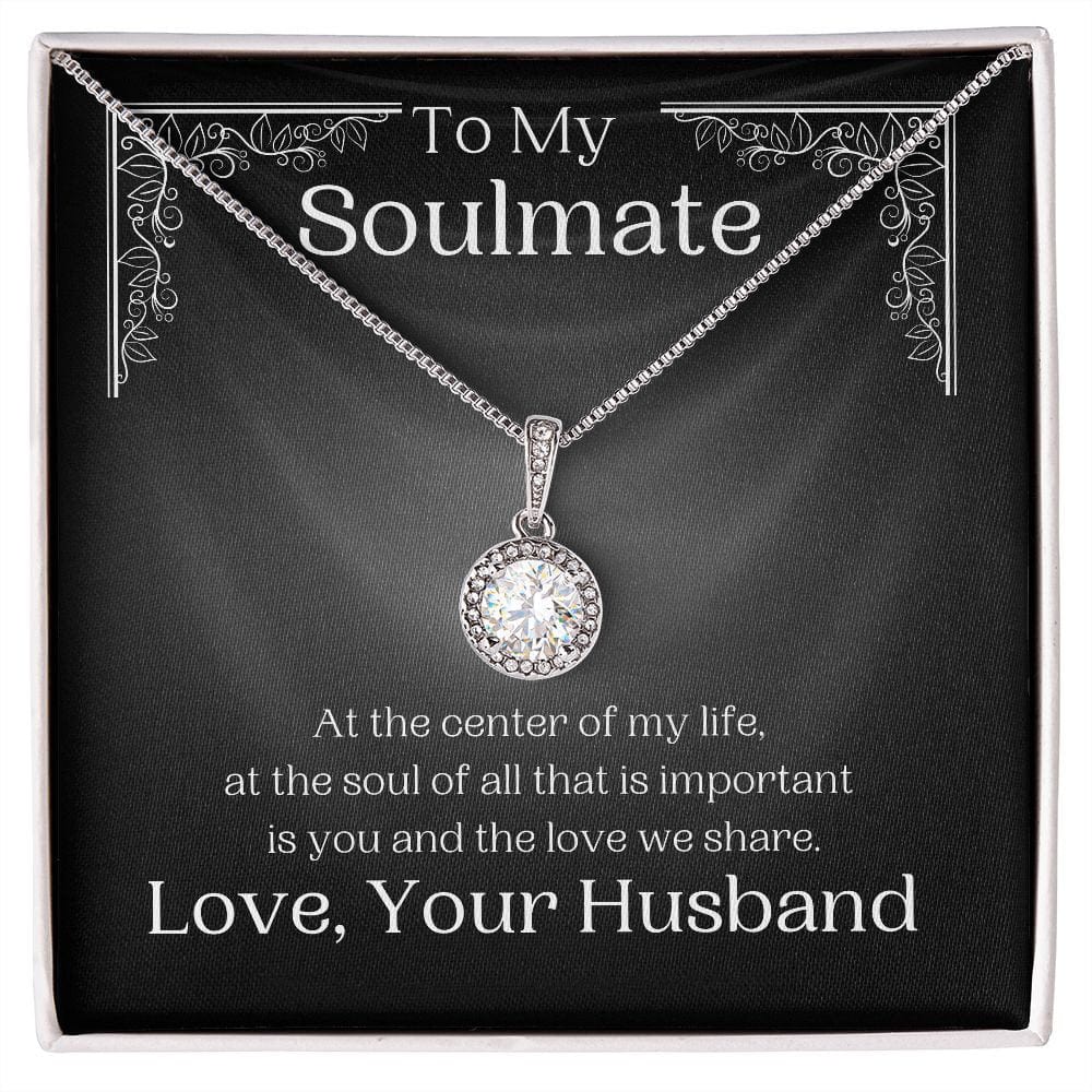 ShineOn Fulfillment Jewelry Soulmate Necklace, Soulmate Gift, To My Soulmate, Valentine Gift, White Gold Necklace, Gift For Her,  Free Gift Box, Free Shipping