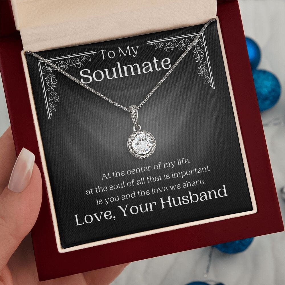 ShineOn Fulfillment Jewelry Soulmate Necklace, Soulmate Gift, To My Soulmate, Valentine Gift, White Gold Necklace, Gift For Her,  Free Gift Box, Free Shipping