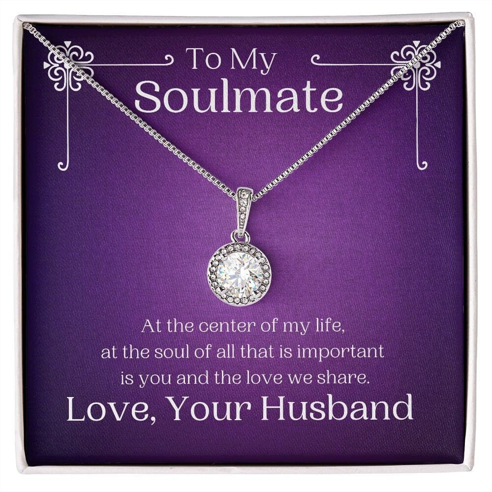 ShineOn Fulfillment Jewelry Soulmate Necklace, Soulmate Gift, To My Soulmate, Valentine Gift, White Gold Necklace, Gift For Her,  Free Gift Box, Free Shipping