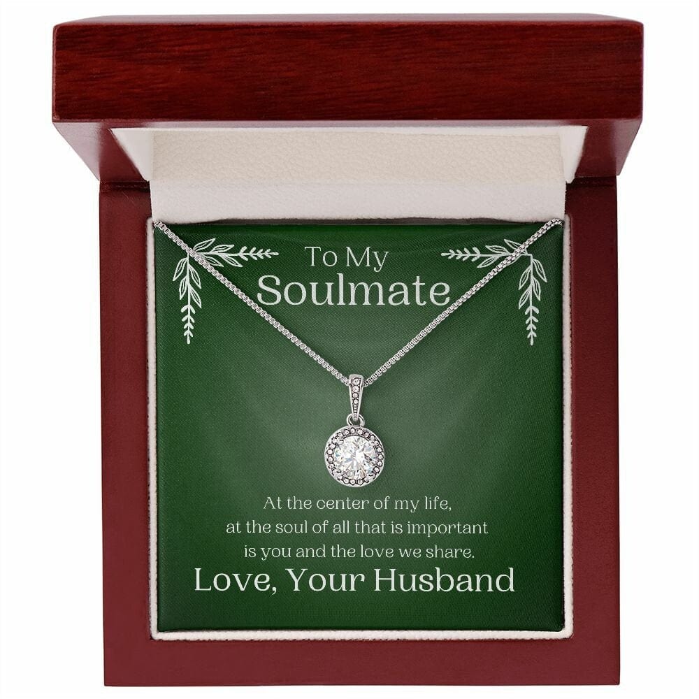 ShineOn Fulfillment Jewelry Soulmate Necklace, Soulmate Gift, To My Soulmate, Valentine Gift, White Gold Necklace, Gift For Her,  Free Gift Box, Free Shipping