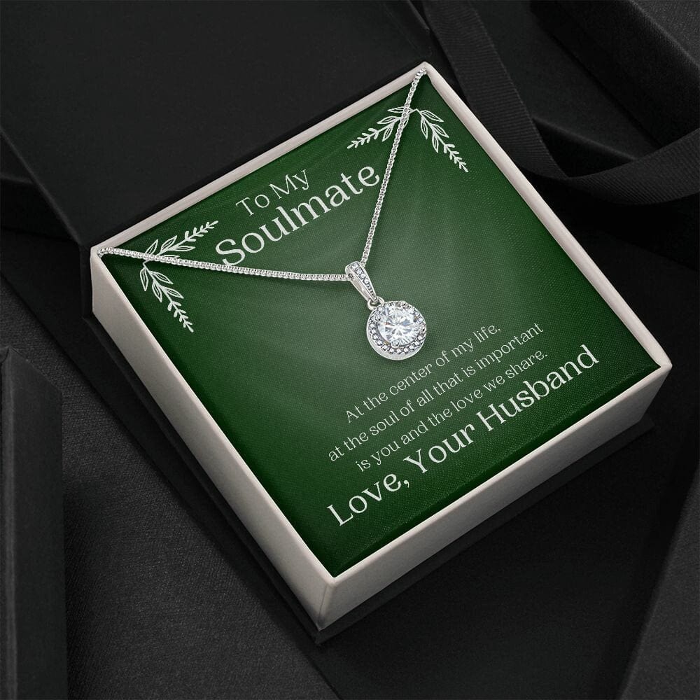 ShineOn Fulfillment Jewelry Soulmate Necklace, Soulmate Gift, To My Soulmate, Valentine Gift, White Gold Necklace, Gift For Her,  Free Gift Box, Free Shipping