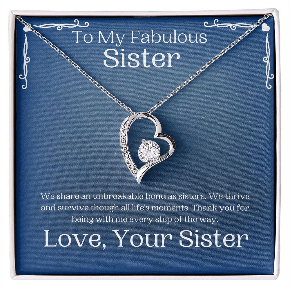 ShineOn Fulfillment Jewelry Sister Necklace, Heart Necklace, Sister Gift, Silver Necklace, Gold Necklace, Free Gift Box, Free Shippping