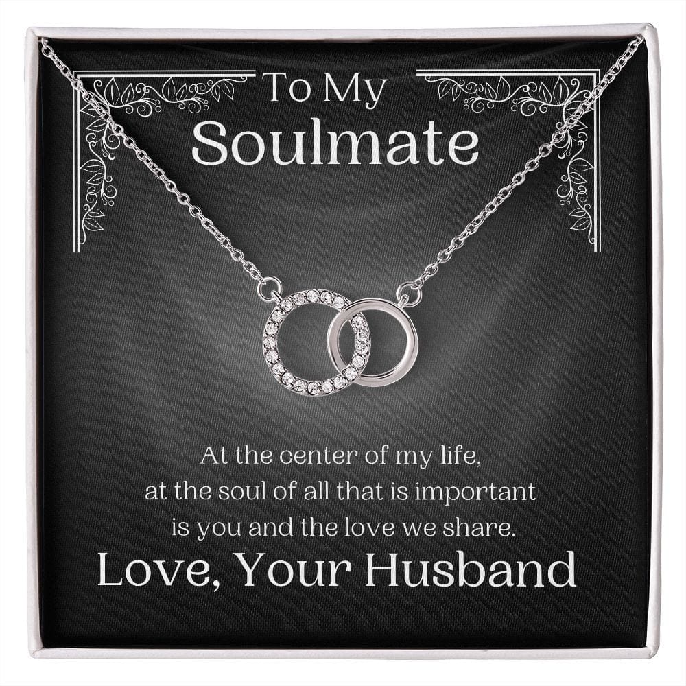ShineOn Fulfillment Jewelry Soulmate Necklace, Soulmate Gift, To My Soulmate, Valentine Gift, Circle in Circle Necklace, Gift For Her,  Free Gift Box, Free Shipping