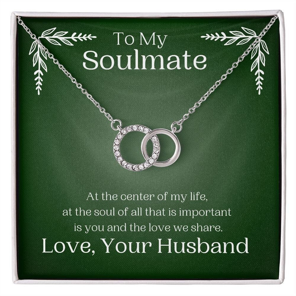 ShineOn Fulfillment Jewelry Soulmate Necklace, Soulmate Gift, To My Soulmate, Valentine Gift, Circle in Circle Necklace, Gift For Her,  Free Gift Box, Free Shipping