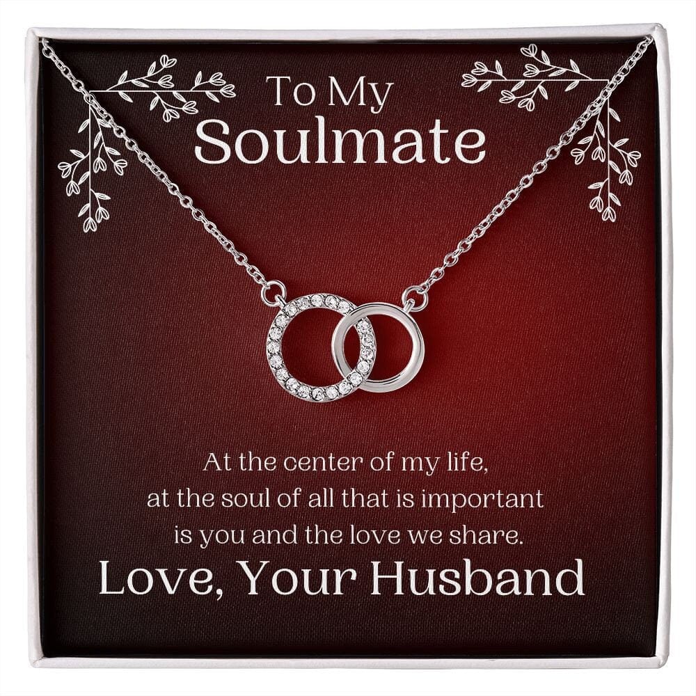 ShineOn Fulfillment Jewelry Soulmate Necklace, Soulmate Gift, To My Soulmate, Valentine Gift, Circle in Circle Necklace, Gift For Her,  Free Gift Box, Free Shipping