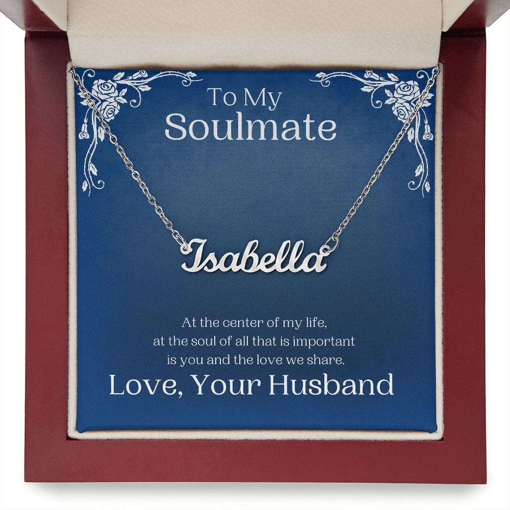 ShineOn Fulfillment Jewelry Personalized Name Necklace, Custom Name Necklace, Soulmate Necklace, Cable Chain Necklace, Gift for Her, Included Gift Box, Free Shipping