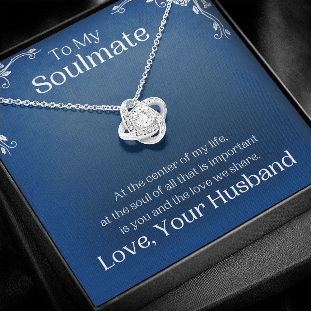 ShineOn Fulfillment Jewelry Soulmate Necklace, Soulmate Gift, To My Soulmate, Valentine Gift, White Gold or Gold Necklace, Gift For Her, Free Gift Box, Free Shipping