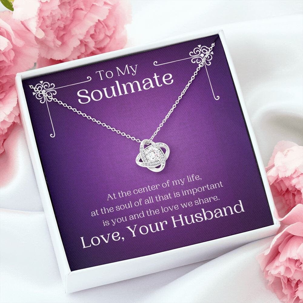 ShineOn Fulfillment Jewelry Soulmate Necklace, Soulmate Gift, To My Soulmate, Valentine Gift, White Gold or Gold Necklace, Gift For Her, Free Gift Box, Free Shipping